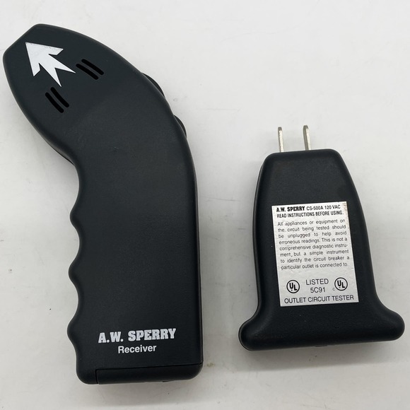 Vtg AW Sperry Outlet Circuit Tester Green Transmitter Receiver 120V CS-500A - Picture 2 of 6